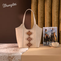 Wrangler Aztec Embroidered Tote Bag - Beige (WG218-8250BG)