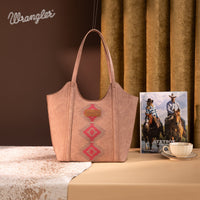 Wrangler Aztec Embroidered Tote Bag - Dark Pink (WG218-8250DPK)