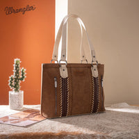 Wrangler Braided Whipstitch Large Tote Crossbody - Brown