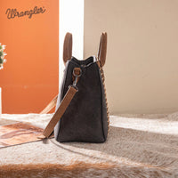 Wrangler Braided Whipstitch Small Tote Crossbody - Black