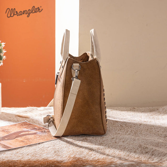 Wrangler Braided Whipstitch Small Tote Crossbody - Brown