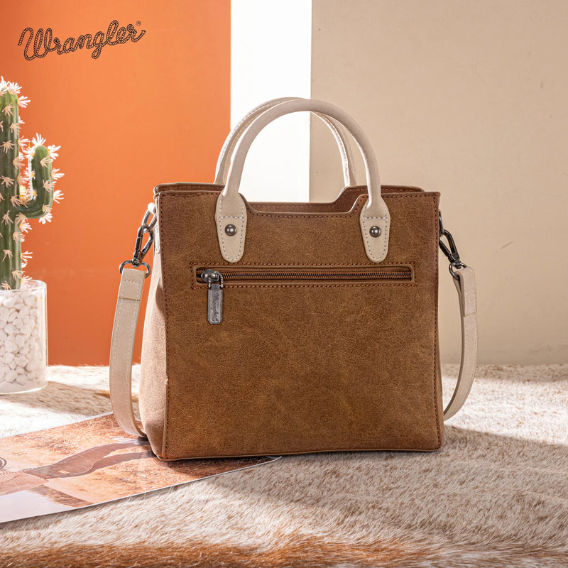 Wrangler Braided Whipstitch Small Tote Crossbody - Brown