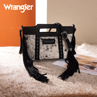 Wrangler Genuine Cowhide Fringe Crossbody (WG283-8015BK) - Black