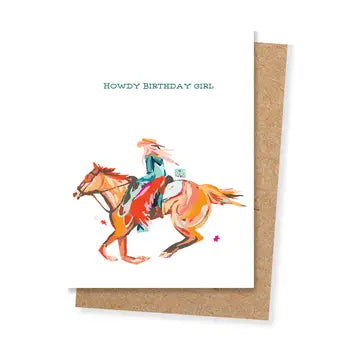 Birthday Card - Howdy Birthday Girl
