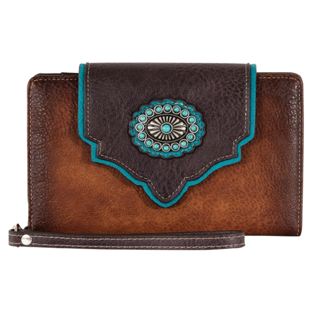 Justin Wallet - Tan With Brown Yoke