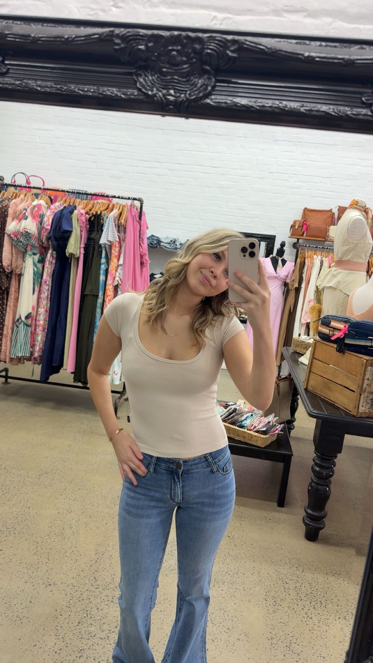 Eve Scoop Neck Tee - Vanilla