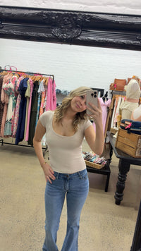 Eve Scoop Neck Tee - Vanilla