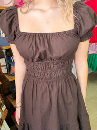 Essential SS Mini Dress - Brown