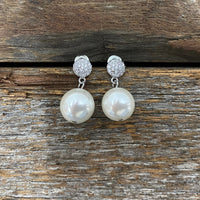 Earrings - Crystal Pearl Drop Earrings