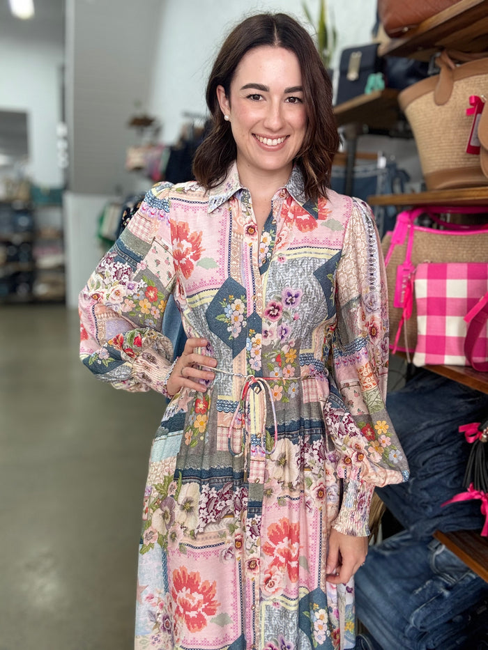 Kathryn Maxi Dress - Floral Patchwork