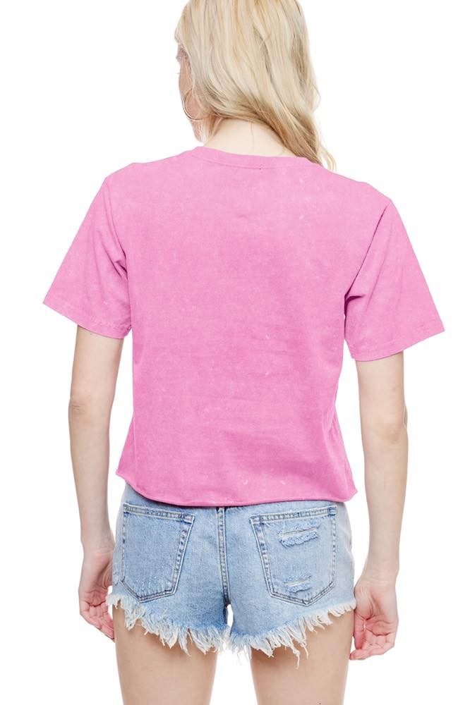 Cowboy Toe Crop Tee - Pink