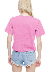Cowboy Toe Crop Tee - Pink