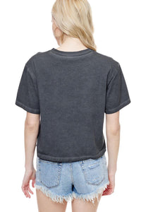 Puff Cowboy Boots And Rose Tee - Black
