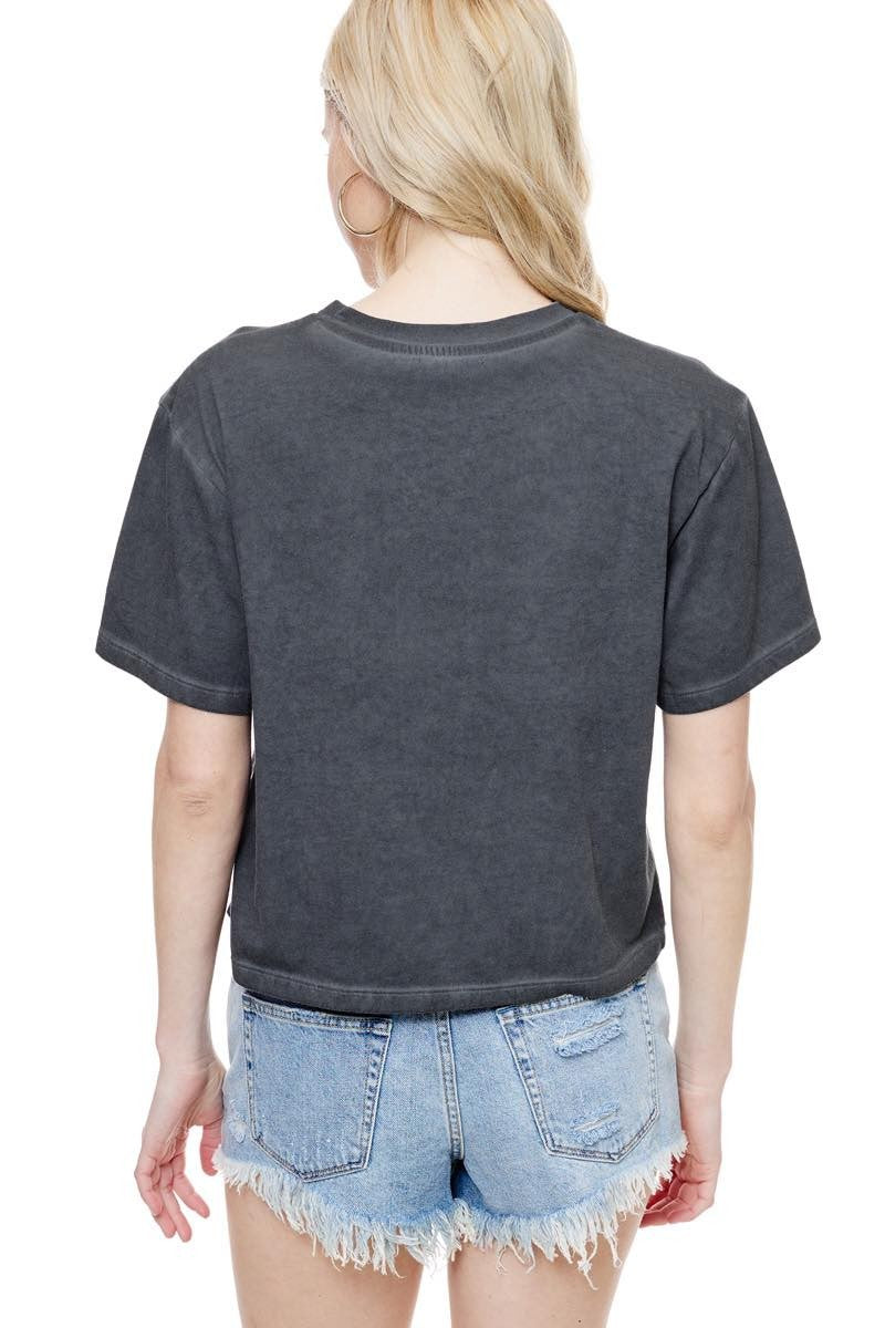 Puff Cowboy Boots And Rose Tee - Black