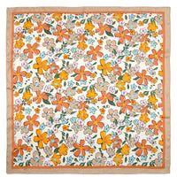 Western Wild Rag - Salverform Floral Print (Tan)