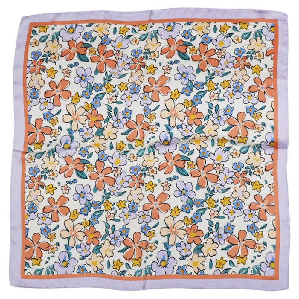Western Wild Rag - Salverform Floral Print (Purple)