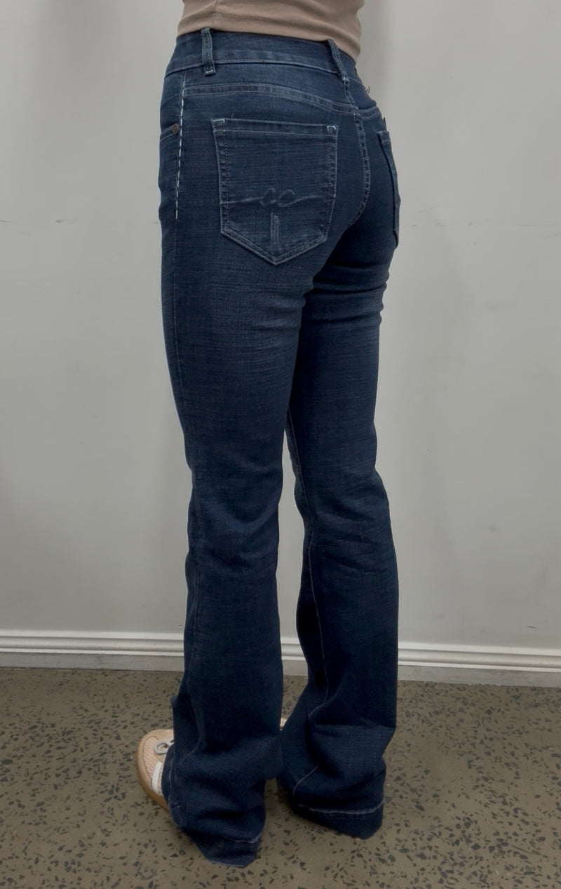 CC Western Jeans - Wide Leg Dark Blue Wash Trouser II