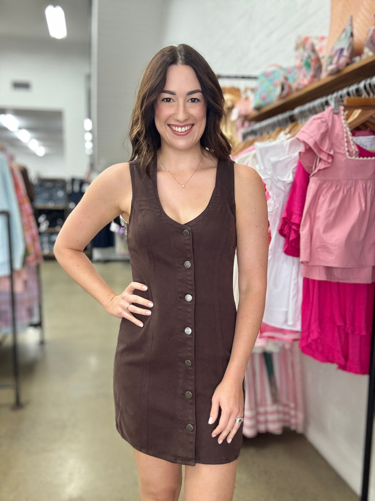 Peta Mini Dress - Brown