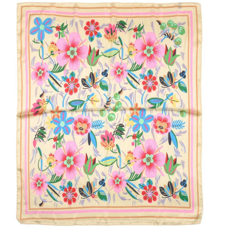 Floral Rag Western Wild Rag - Vibrant Floral (Beige) – Katie B