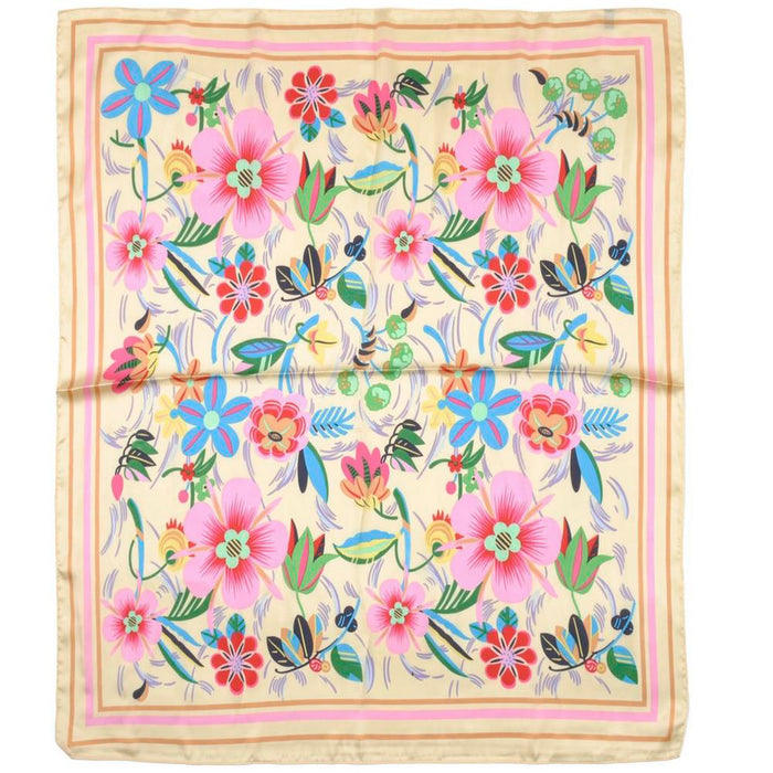 Western Wild Rag - Vibrant Floral (Beige)
