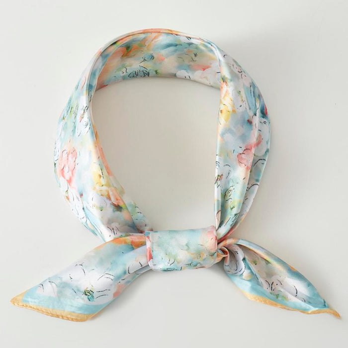 Western Wild Rag - Watercolour Flowers (Orange)