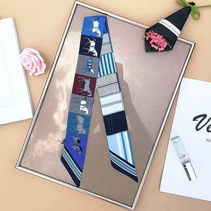 Western Twilly Scarf - Pony Stripe (Dark Blue)