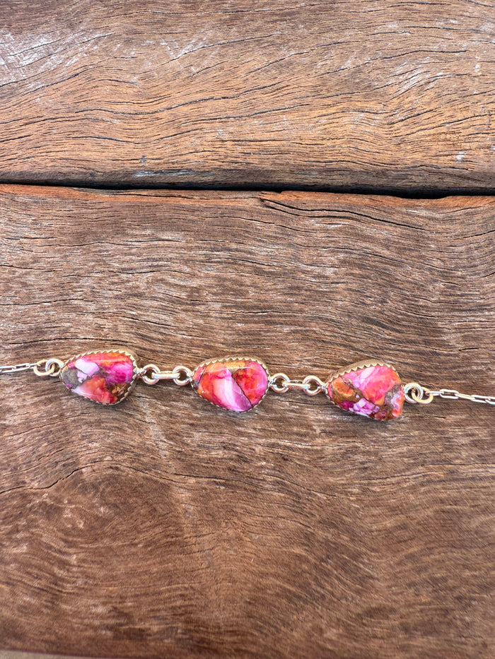 Marigold Bracelet - Pink Dahlia Stones
