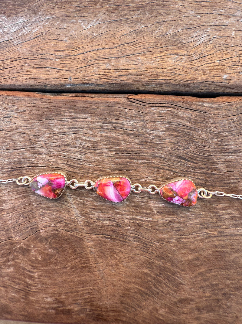 Marigold Bracelet - Pink Dahlia Stones