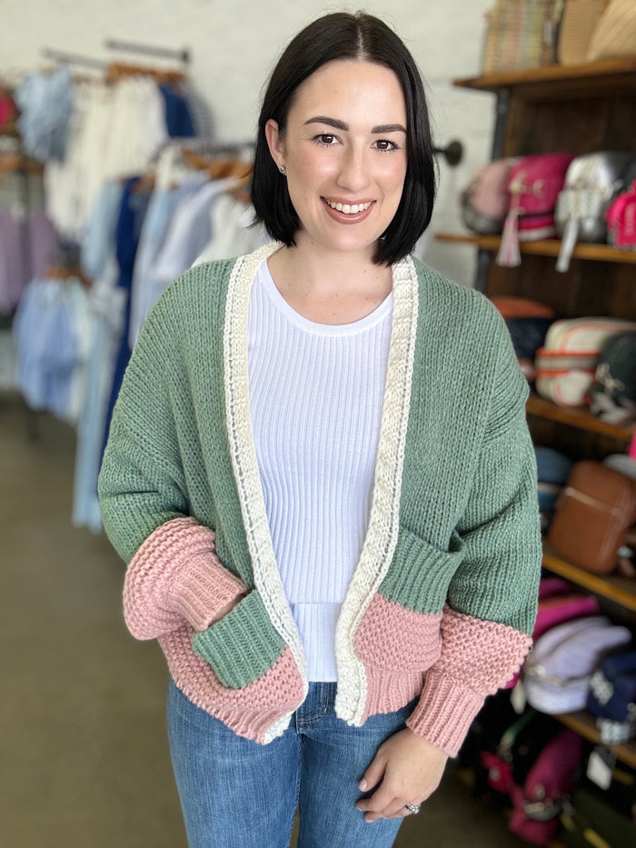 Kennedie Knit - Sage & Pink