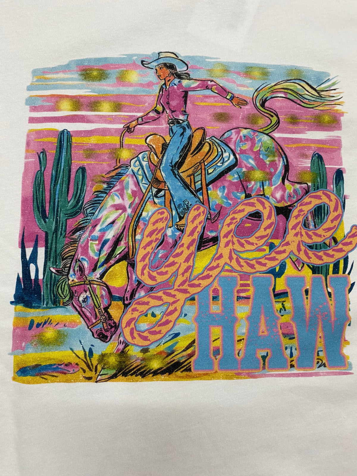 Yeehaw Bronc Tee - Vintage White