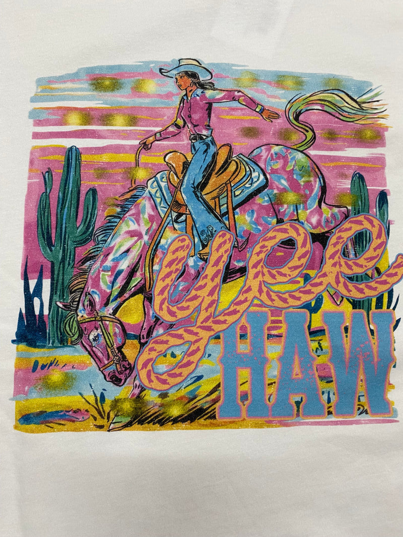 Yeehaw Bronc Tee - Vintage White