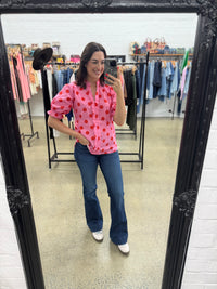Pippa Top - Pink and Red Polka Dot