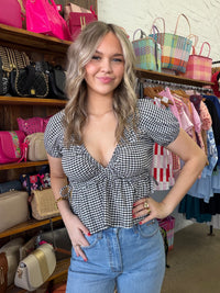 Rylie Top - Black & White Gingham