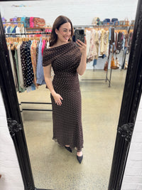 Aspen Maxi Dress - Chocolate Polka Dot