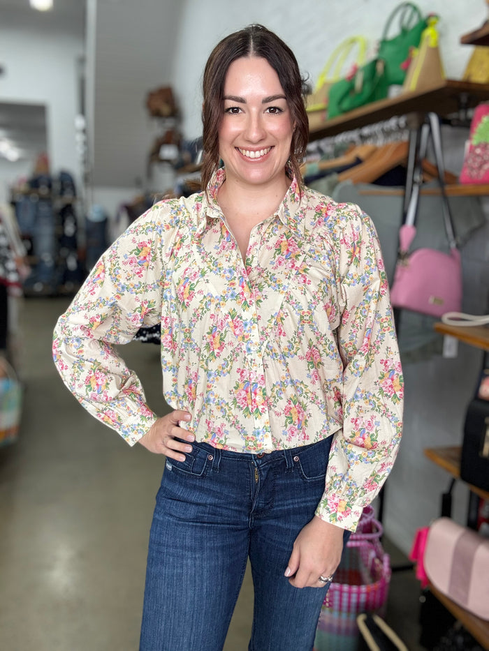 Ruby Top - Yellow Floral