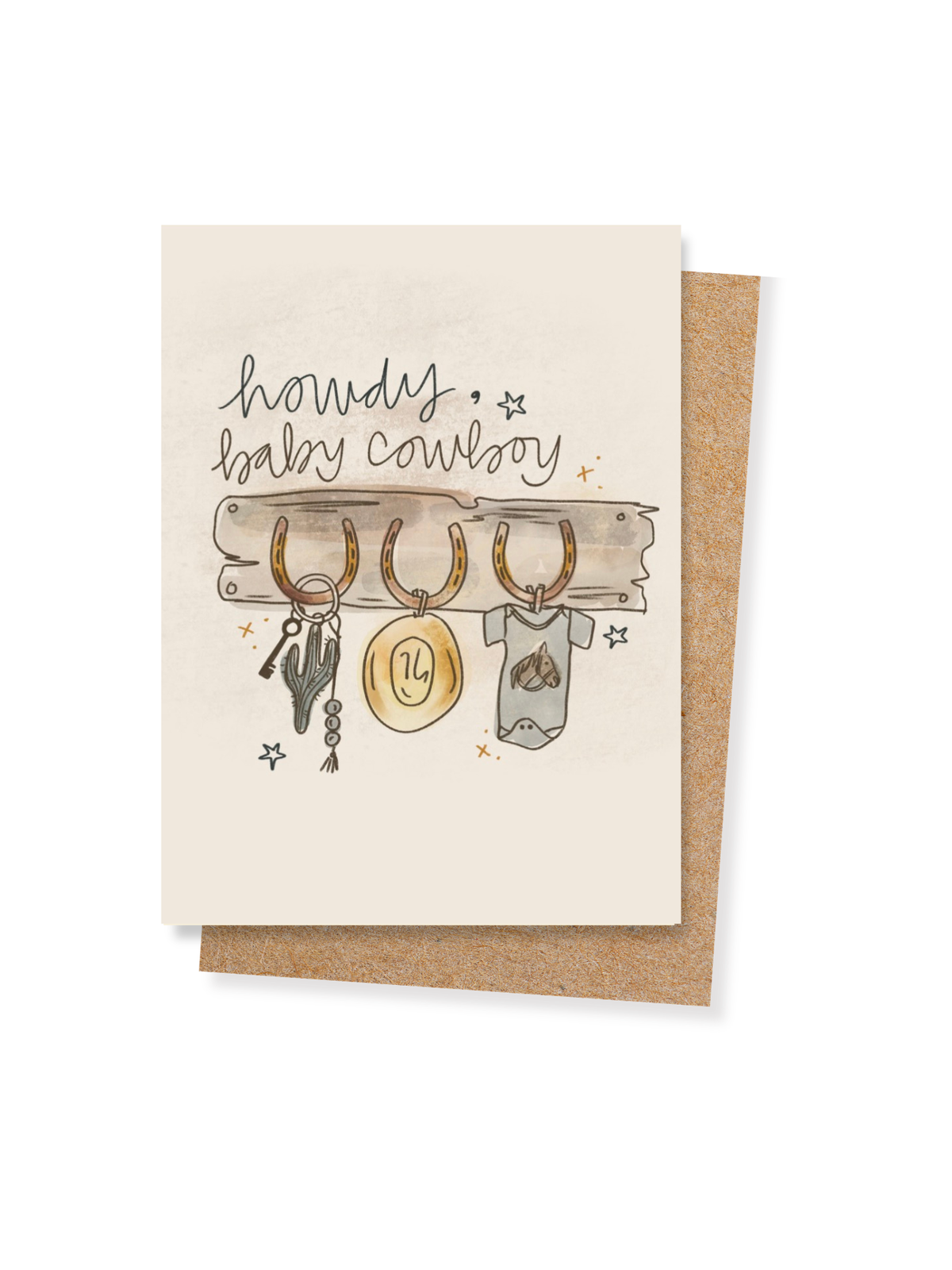 Baby Shower Card - Howdy Baby Cowboy