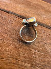 Janis Adjustable Ring - Silver Turquoise
