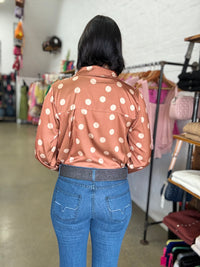 Cecilia Top - Bronze & Beige Dots