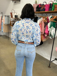 Jacinta Top - Blue Floral