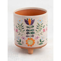 Artisan Planter - Cream Folk Floral