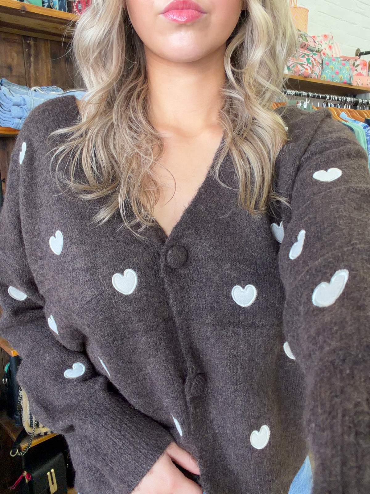 Gabriel Cardigan - Chocolate Hearts
