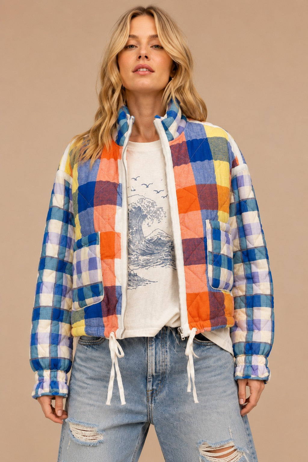 Shelby - Quilted Patchwork Puffer Jacket