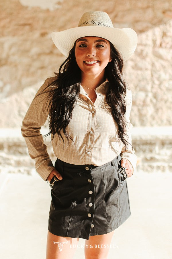 Arley - Arrow Western Long Sleeved Shirt (Beige)