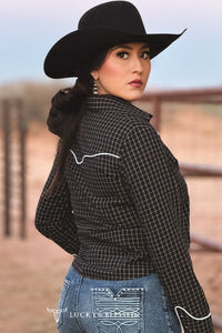 Arley - Arrow Western Long Sleeved Shirt (Black)