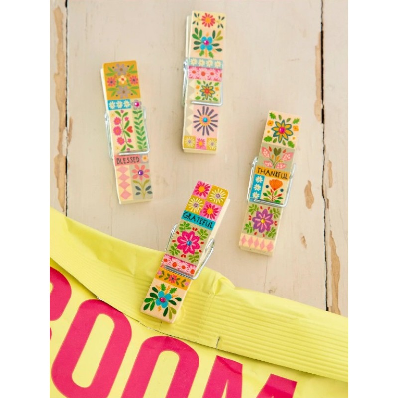 Chip Clip 4 pack - Thankful Grateful Bless