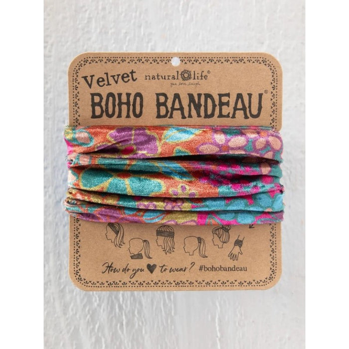 Boho Bandeau - Velvet 70's Stripe Plum