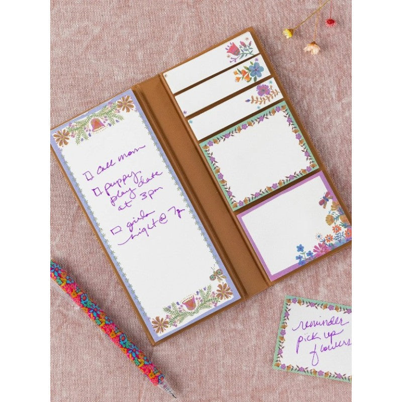 Sticky Note Book - Mustard Folk Flower
