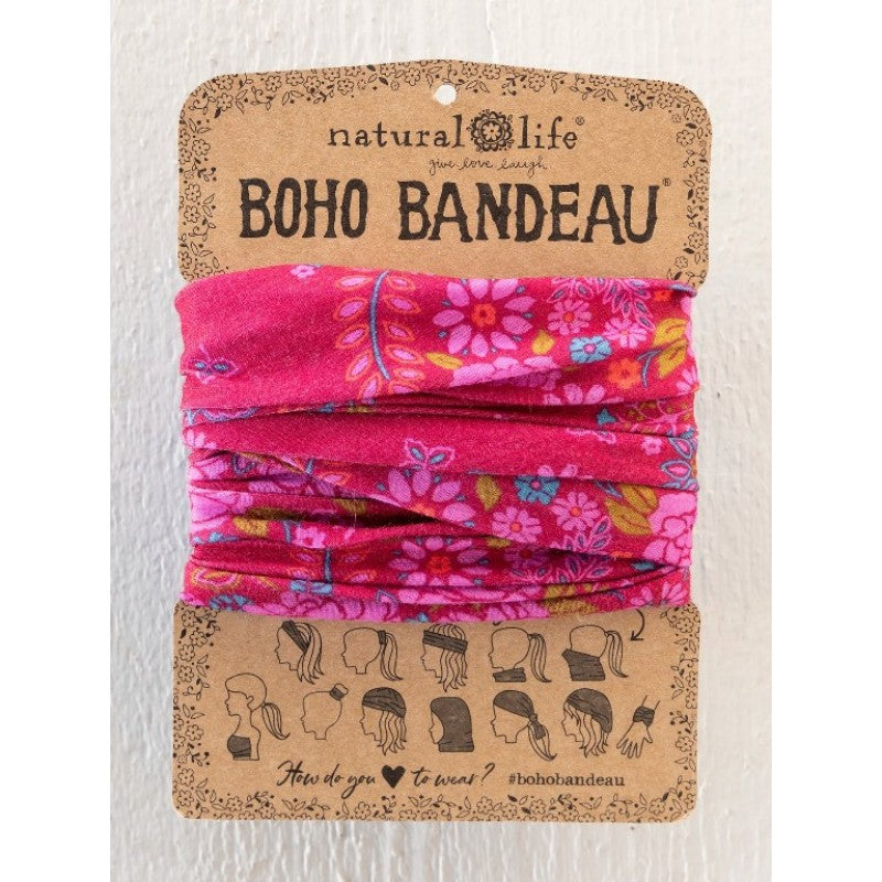 Boho Bandeau - Merlot Floral Bandana
