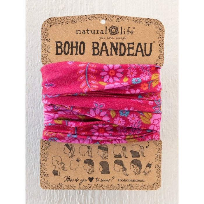 Boho Bandeau - Merlot Floral Bandana