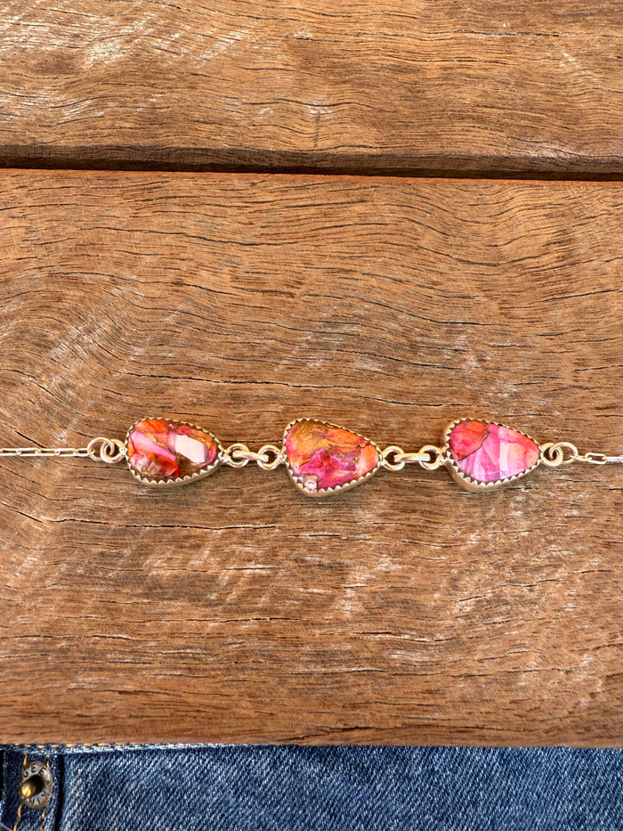 Marigold Bracelet - Pink Dahlia Stones